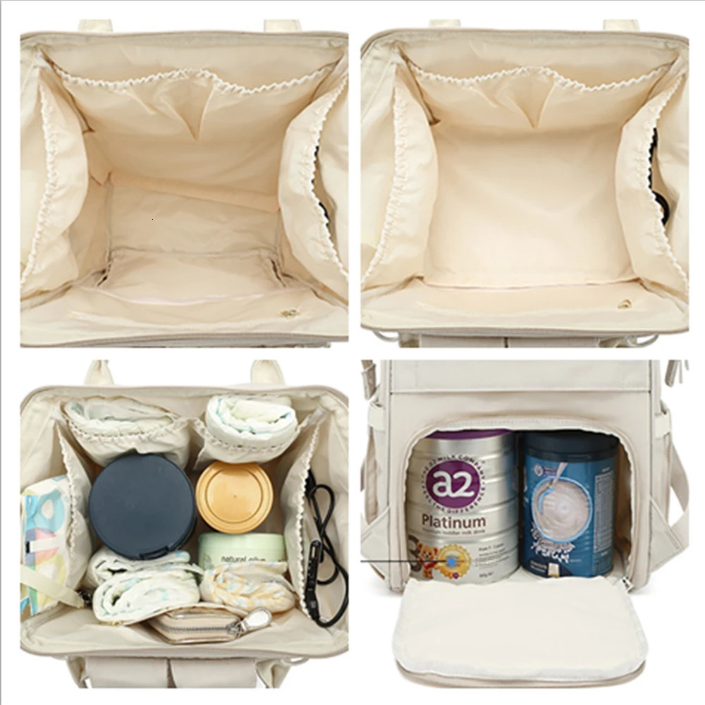 Baby Nappy Bag Mummy Bag Backpack Waterproof Storage Handbag Outdoor Travel Mommy Maternity Bag For Baby Stuff 2 Layer Gray 250326