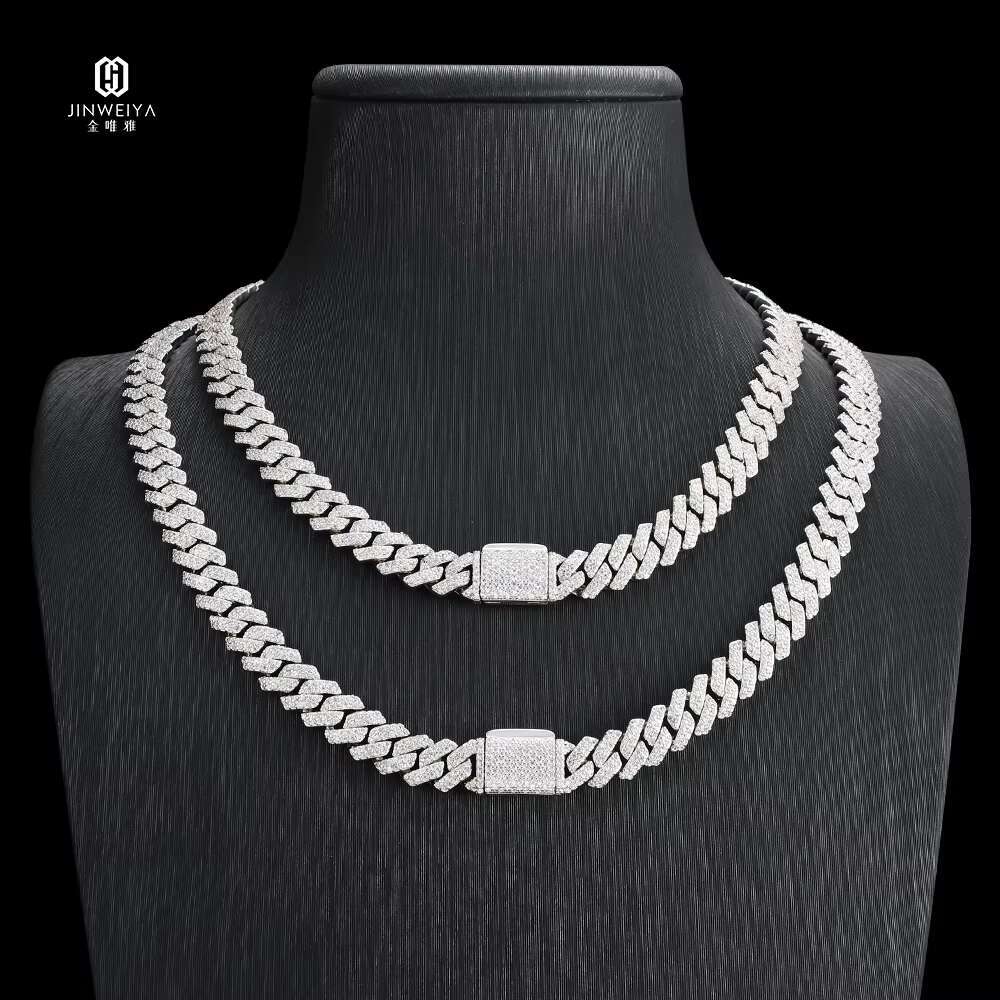 2025 New Arrival Hiphop Jewelry Collection Micro Pave VVS Moissanite 8MM Cuban Link Chains in Sterling Silver