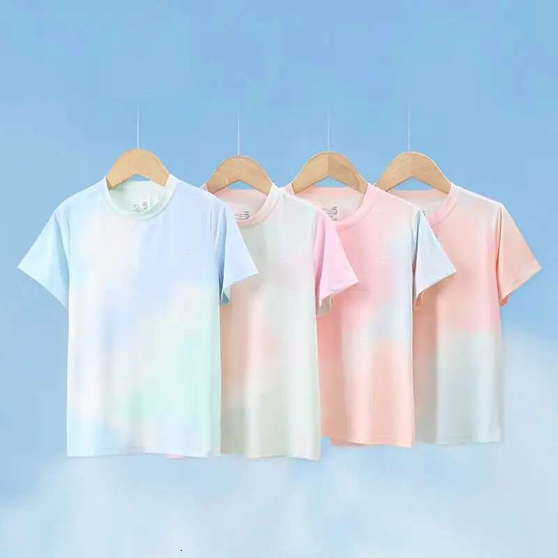 Ddmyshoesvip Children Girls Quick Drying T Shirt Kids Breathable Sports Tops Colorful Printed O Neck Short Long Sleeve Shirts