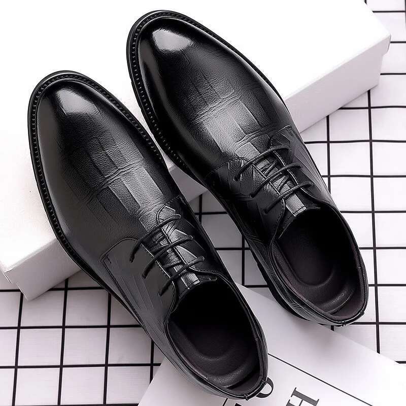Men's Al Toe Derby Shoes, Lace-up Front Dress Shoes For Men Office Business Formal, Black Tie Optional Events