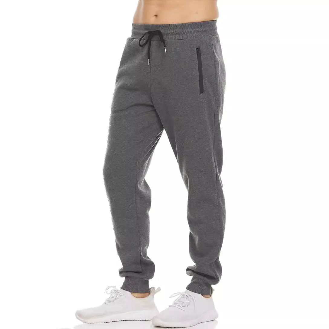 Unisex sports pants with side zipper pockets mens jogging track elastic waist and leisure Trousers backpack fitness gym clothing 250327
