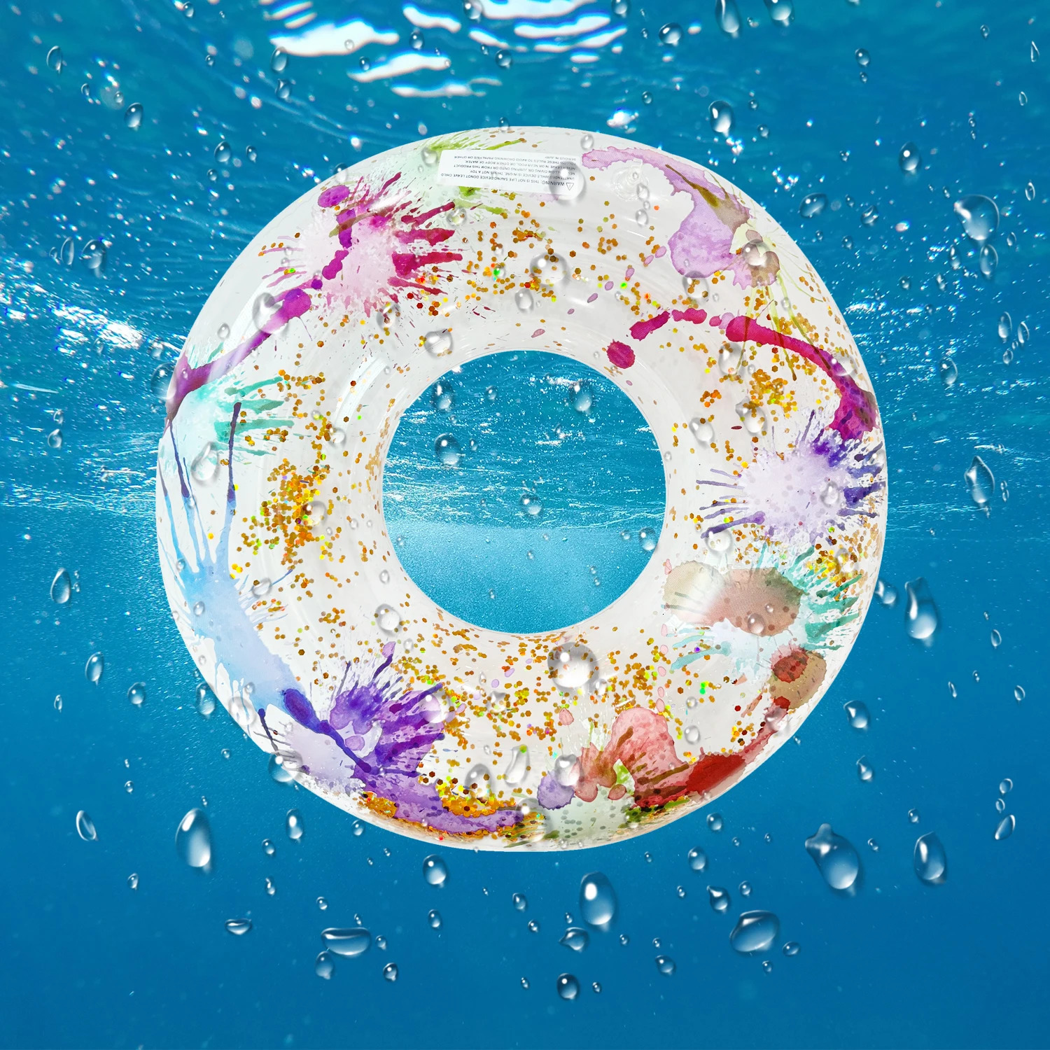 1 gold glitter inflatable swimming ring for water sports and training available in multiple sizes 250321