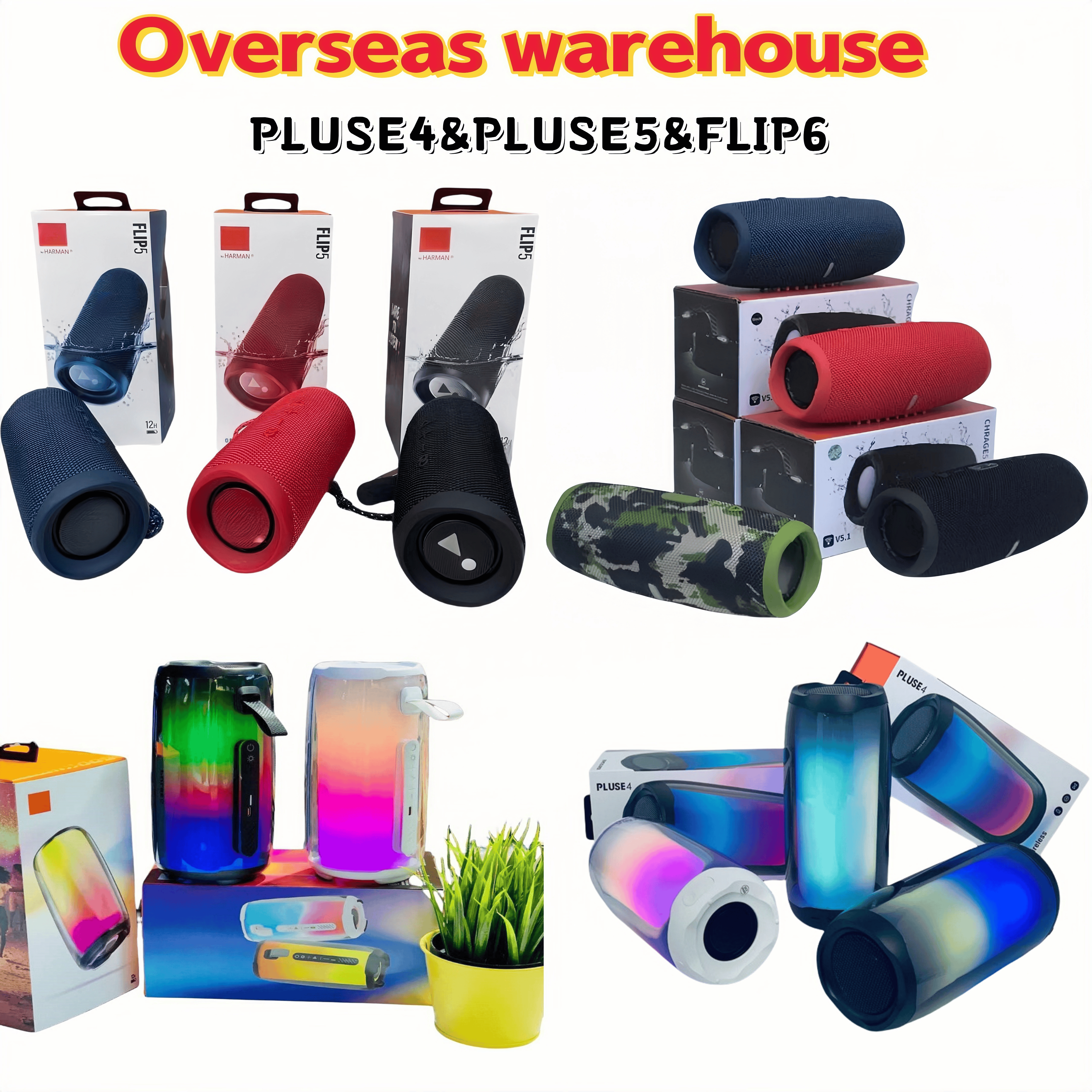Flip 6 portable Bluetooth speaker Wireless Speaker powerful sound and deep bass IPX7 waterproof +Dustproof for home outdoor speaker