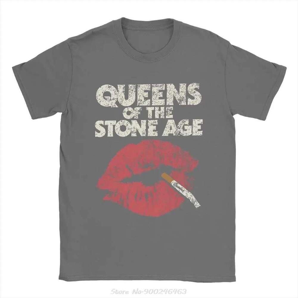 Men s T shirt Stone Age Queen Fashion Cotton Round Neck Short Sleeve Hip Hop Street Clothing Oversized