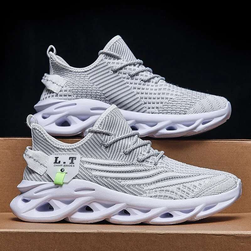 Men Sports Running Jogging Shoes Casual Sneakers Outdoor Breathable Mesh Women Light Shock-absorption Black Tennis