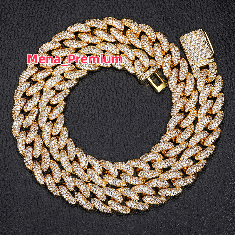 Mens Exclusive Cuban Chain Necklace 18K Gold Plated - Copper Zircon Custom Jewelry Gift