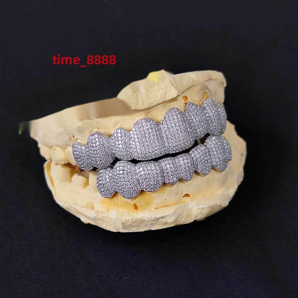 Hot Selling Custom Made Personalized Tooth Sterling VVS Moissanite Diamond Mens Iced Out Grillz Teeth Decoration