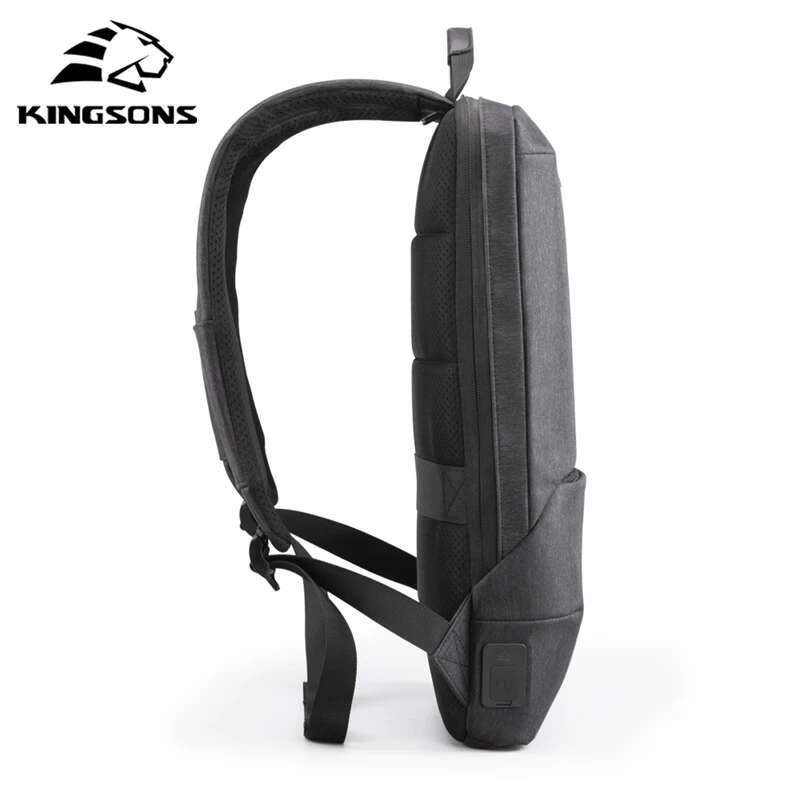 Kingsons Men Business Travel W/ Type-C USB Charging 15.6 Inch Laptop Backpack Fashion School Bag For Teenage Boys