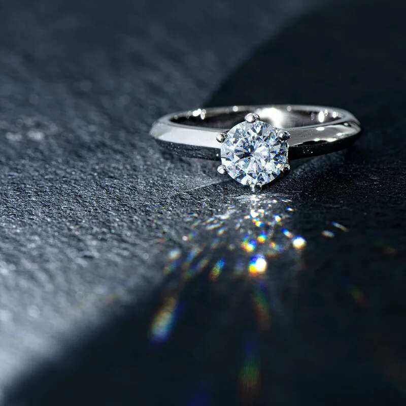Pure 925 Sterling Silver 1 Carat D Color Moissanite Wedding Rings For Women2024 Trendy Jewelry Silver Moissanite Eternity Ring