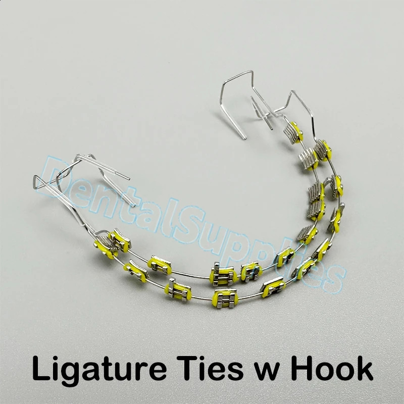 1Pair Dental Fake Braces Decorations Colorful Brackets with Hook Teeth Temporary Metal Wires Orthodontic Ligature Ties Dentistry 250327