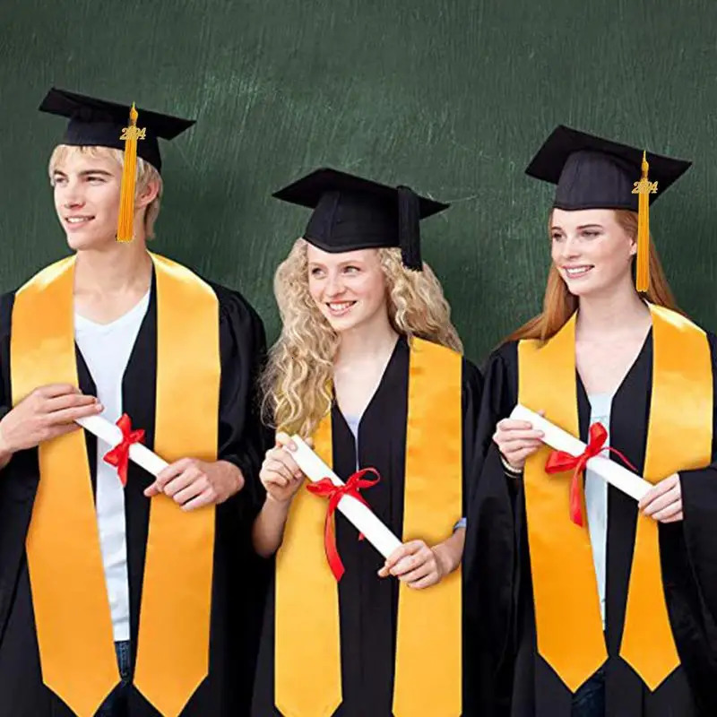 Graduate Dress School Hat Uniform Set Tassel Stole European American Bachelor Style 250326