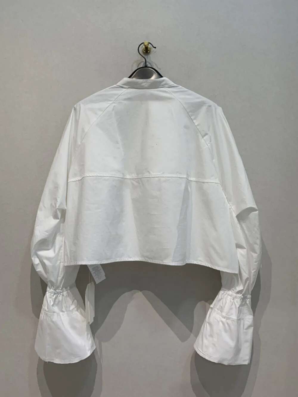 Elegant Loose Stand Collar Flare Sleeve Patchwork Blusa Single Breasted All-Match Slim Fit Top Japan Soft Casual Shirts