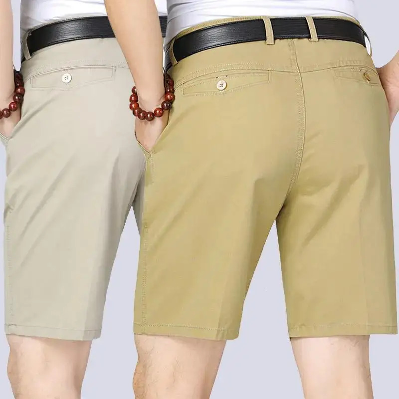 100 cotton shorts mens knee length board classic comfortable clothing beach 250322