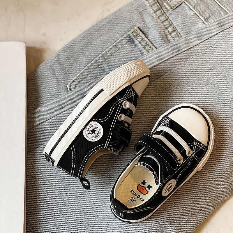 Kids Canvas Shoes High quality Children Casual Lace Up Classic Flats Shoes Happysteps New Boy Shoes Toddler Students Girl Sneakers Size US4c-US5y H024