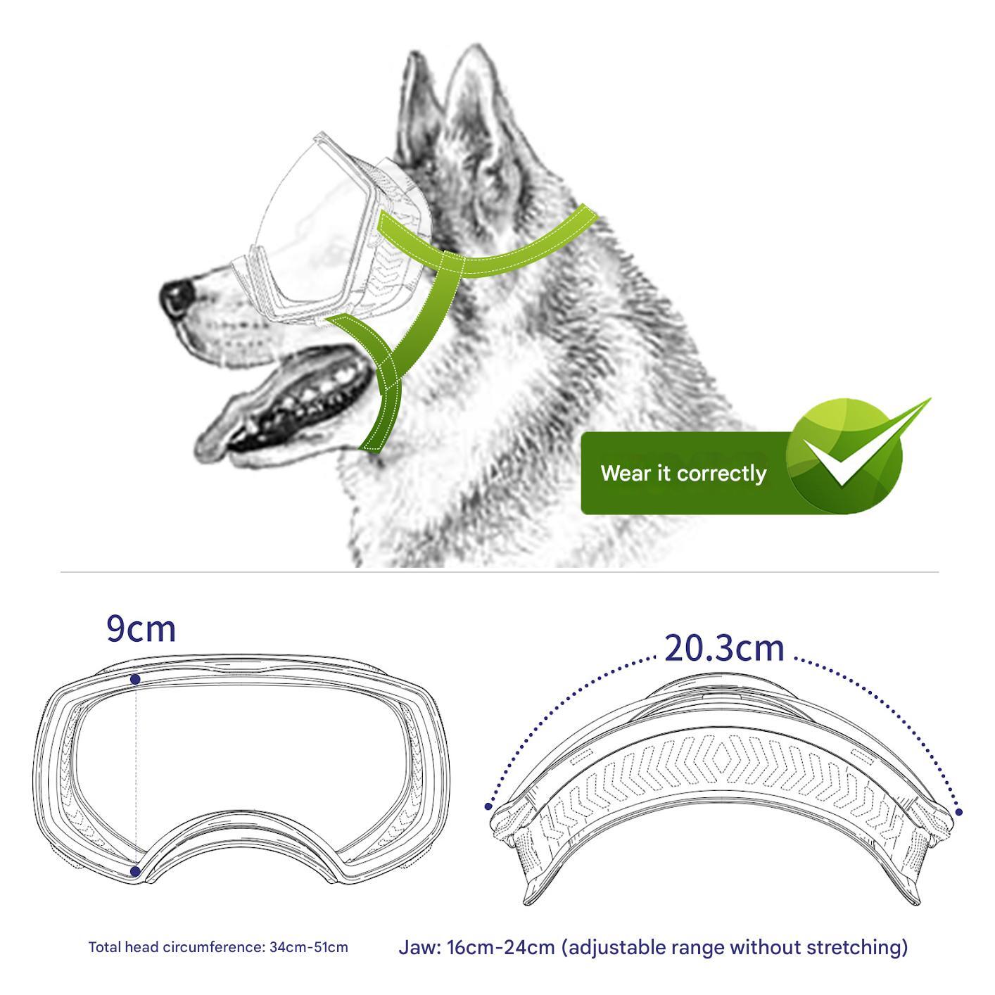 Pet Protective Glasses Large Frame Fit M/L Dog Mask Goggles Windproof And Waterproof And UV Protection Sunglasses