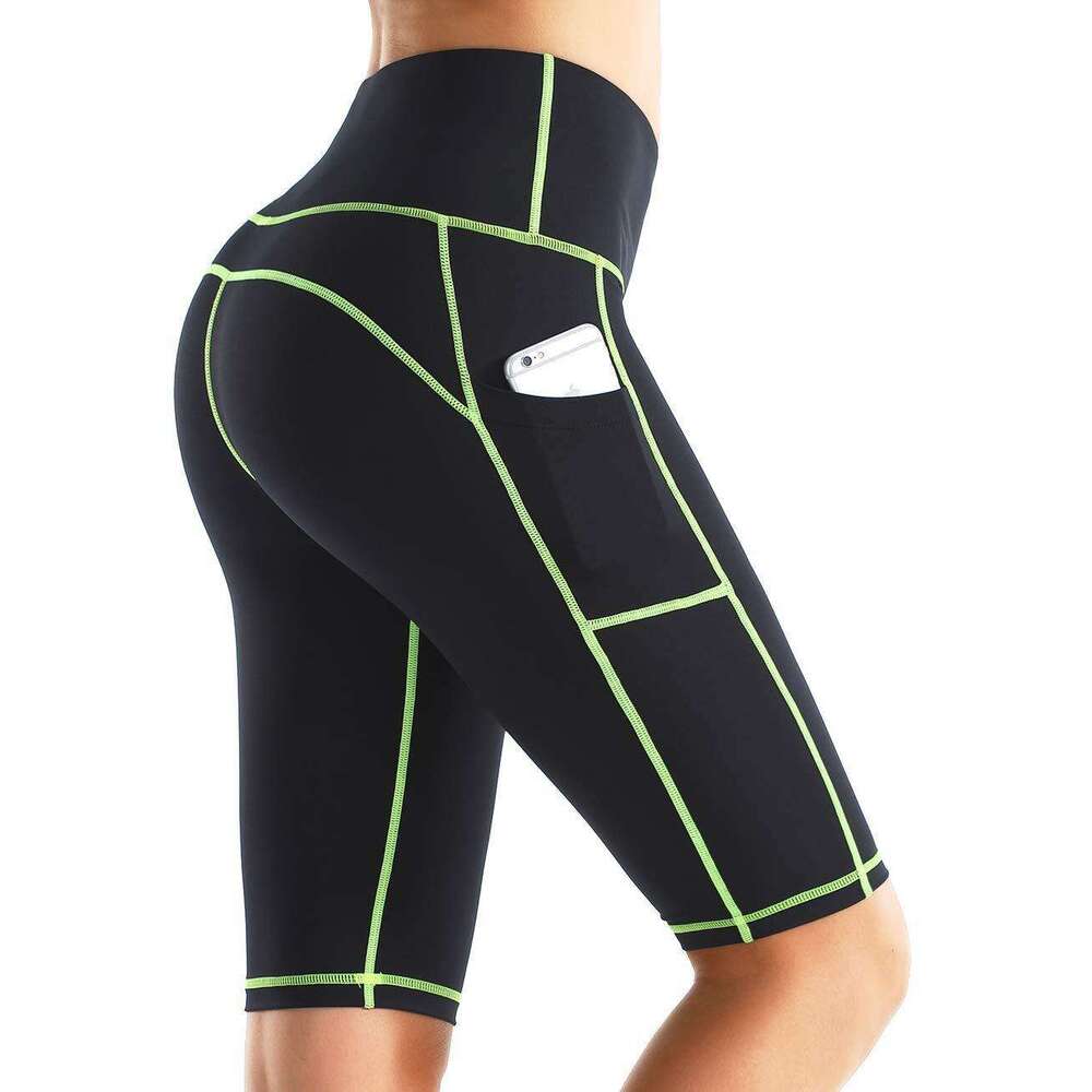 Women Yoga Pants New Spring And Summer Sports Seven Point Contrasting Shorts High Waisted Elastic Fitness Women S Pants YJ