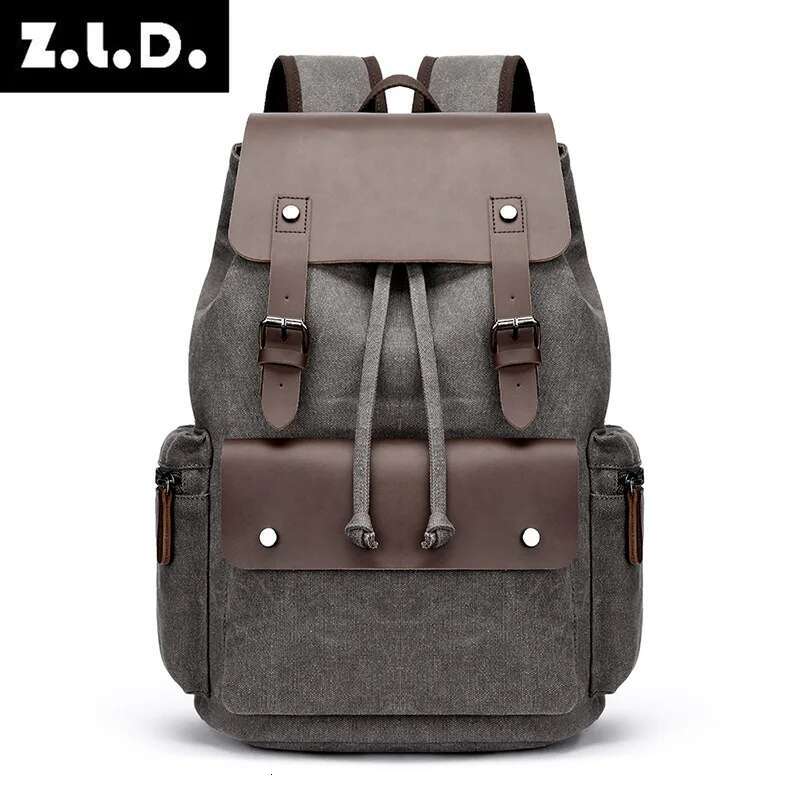 Tilorraine 2023 New Canvas Leisure Double Shoulder Computer Men's Backpack Unisex Schoolbag Large Capacity Travel Bag