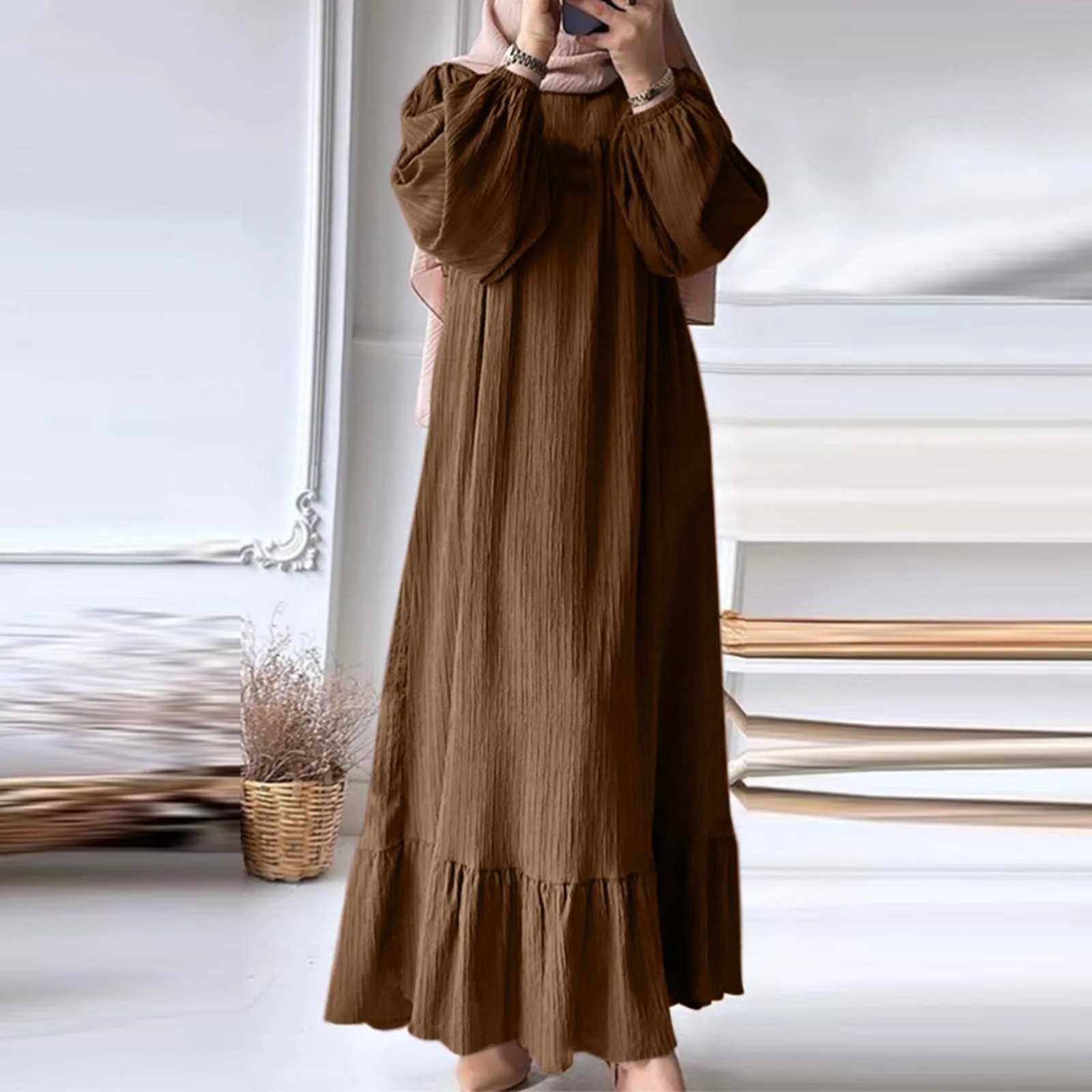 Eid Khimar Long Slve Abaya Dubai Turkey Islam Muslim Oversized Robe Kaftan Modest Dress For Women Ka Damen X2505141