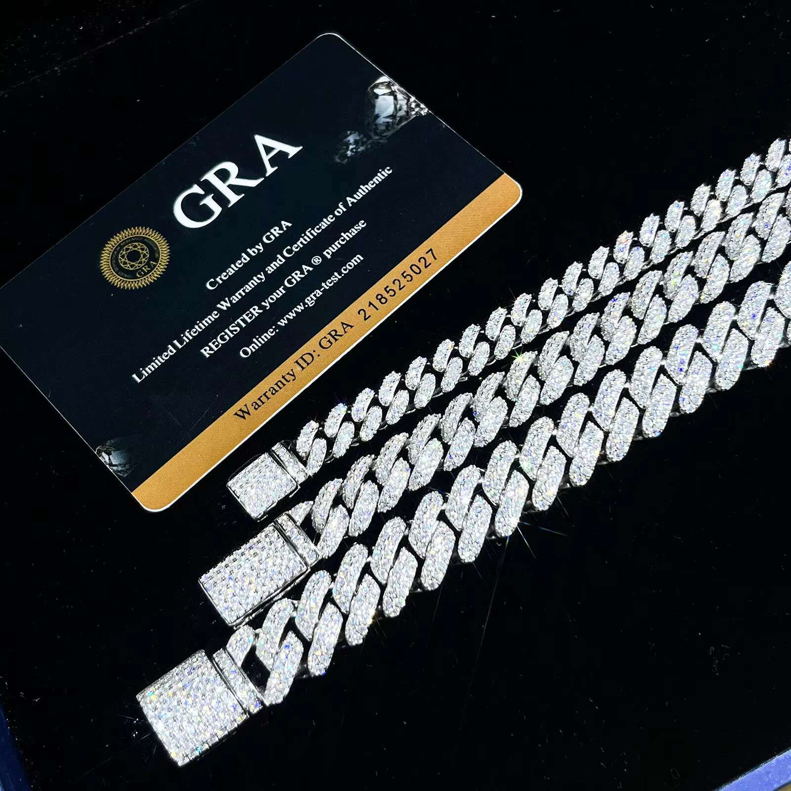 In Stock 6MM 8MM 10mm 12mm 15mm Hip Hop 925 Silver Cuban Necklace Bracelet Iced Out D VVS Moissanite Cuban Link Chain