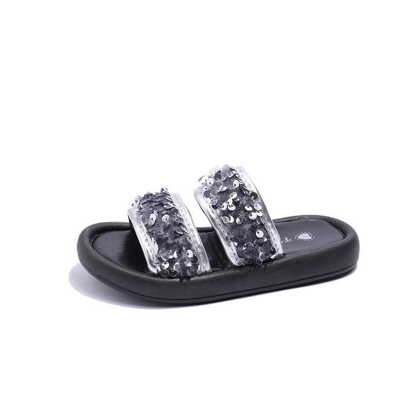 Slipper Girls Sandals 2024 Elegant Princess Slippers Can Be Outdated Summer Fashion New Childrens and Little Girls Fashion Sandals S25326