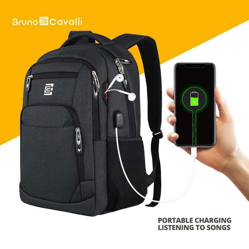 Business Travel Anti Theft Slim Durable 15.6/17 Inch Laptop Backpack With USB Charging Port College School Bag For Women & Men
