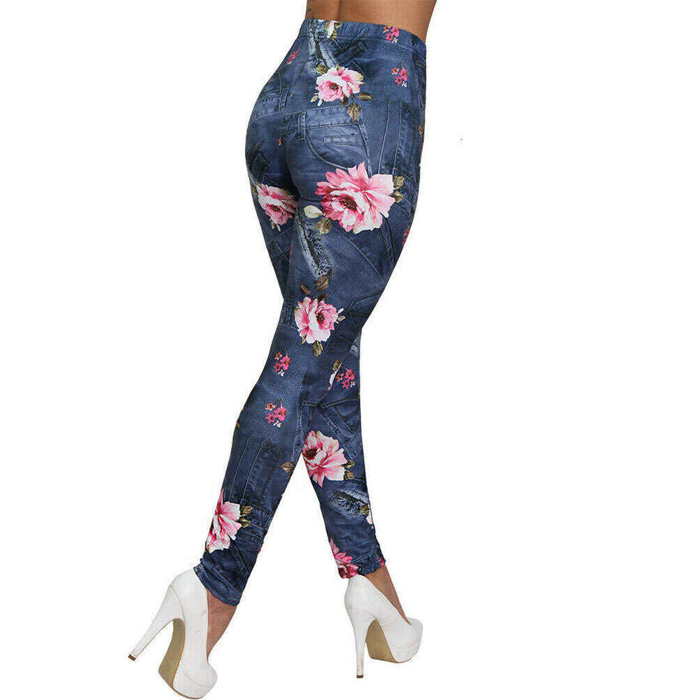 Women Yoga Pants New High Waisted Slim Fit Printed Yoga Outdoor Sports Running Leggings Fitness Women S Pants Flower Pattern
