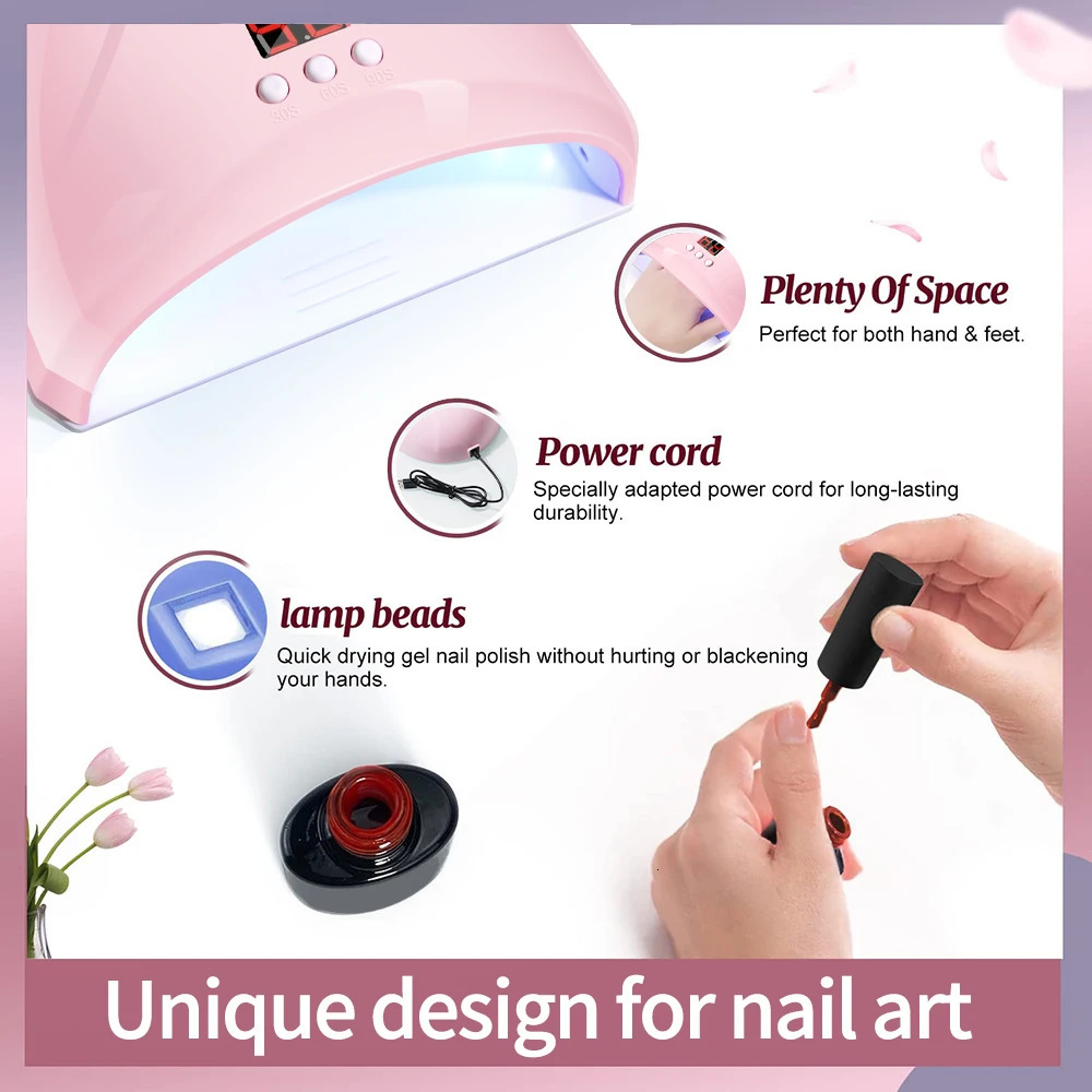 USB nail potherapy machine lamp 12 UV LED light curing 36W polish gel infrared sensor art 250325