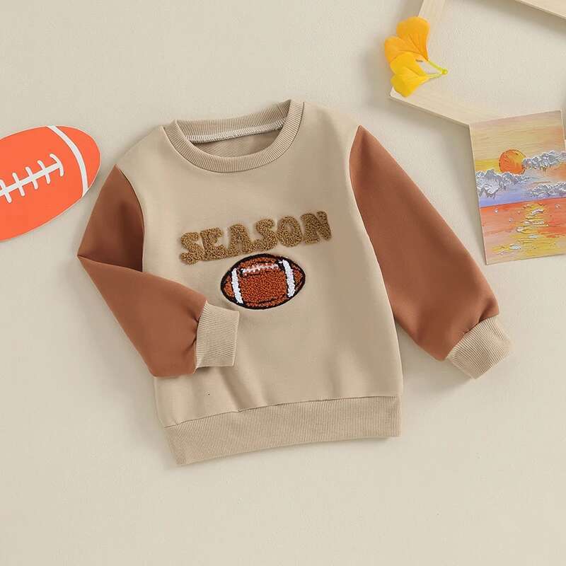 Ddmyshoesvip Kids Crew Neck Sweatshirts With Embroidered Letter Detail Long Sleeve Pullovers Toddler Girls And Boys Casual Tops For