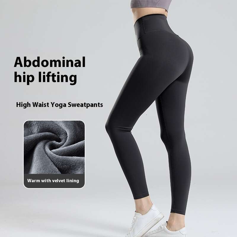 Women Yoga Pants Autumn Winter Brocade Ammonia Yoga Pants For Women High Elasticity Thin Velvet Lifting Buttocks Sports Leggings Thick And Warm Fitnes