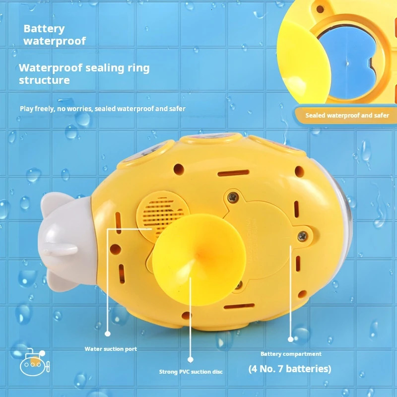 Baby Bath Toys for Kids Electric Submarine Shower Sucker Baby Toys Spray Water Toys Bathtub Toys Sprinkler Baby Shower 250326