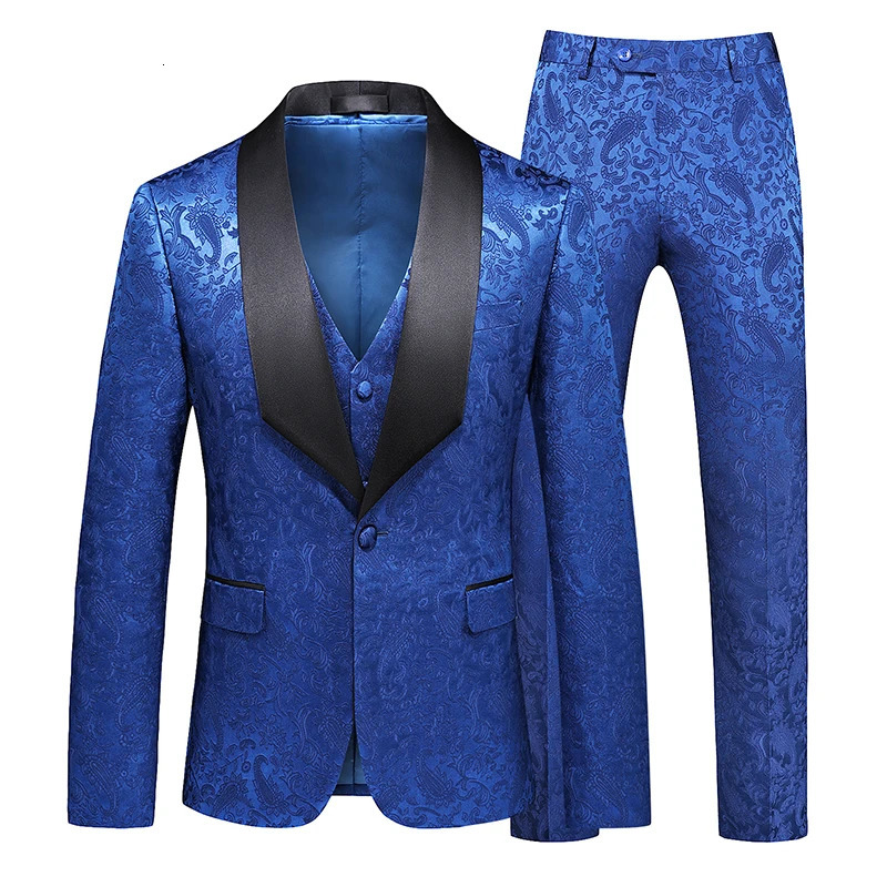 Mens Large Size SetVestMens Solid Color Business Banquet Trend Wedding Three Piece Set 250326