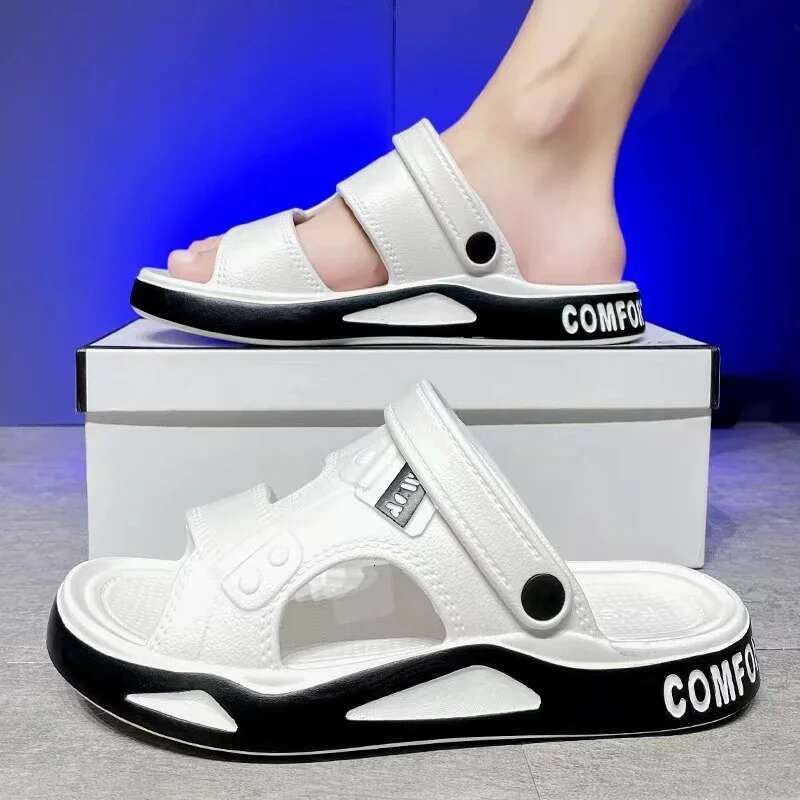 Men's Slippers Summer New EVA Light Adult Thick-soled Beach Shoes Non-slip Open-toe Sandals for Outdoor