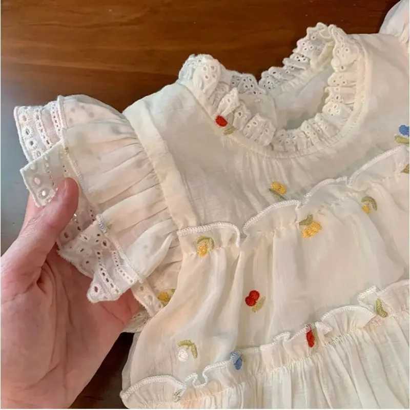 Girl Flower Set Summer 2025 New Childrens Korean Fashion Two piece Set Girl Cute Gentle Cute Set Preschool Girl ClothingT250327