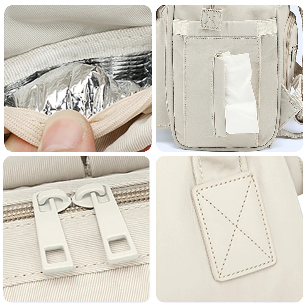 Baby Nappy Bag Mummy Bag Backpack Waterproof Storage Handbag Outdoor Travel Mommy Maternity Bag For Baby Stuff 2 Layer Gray 250326