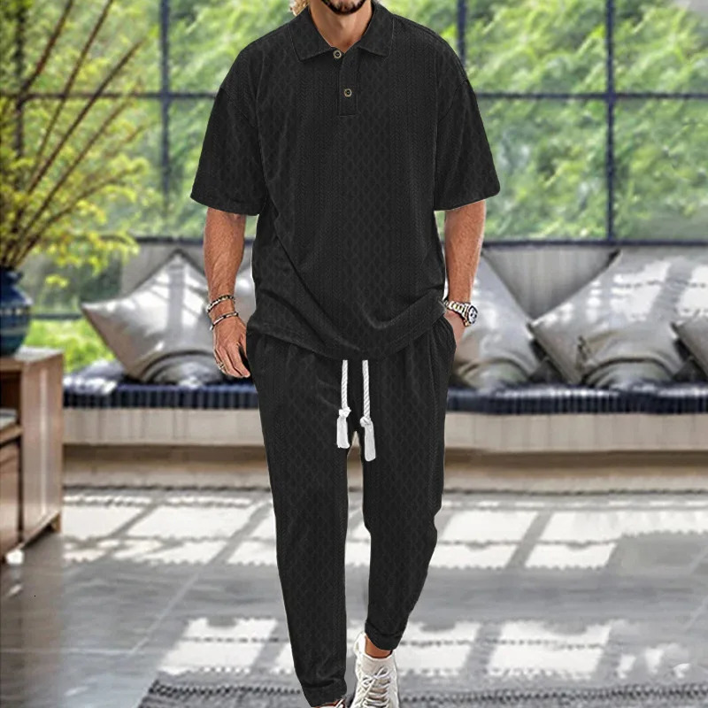 Cross border European and American mens casual collar jacquard knitting settop box for spring summer 24 250326