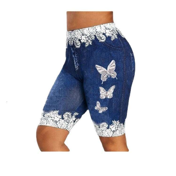 Women Yoga Pants Printed Denim Leggings Cropped Yoga Yiwu Shorts Women S Dance Pants YJ