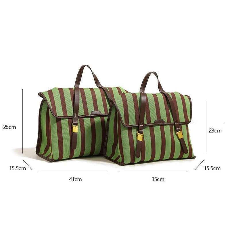 Multi-Use Briefcase Denim Canvas Striped Backpack Large Capacity Commuter Black White Contrast Handbag Messenger Travel Bag