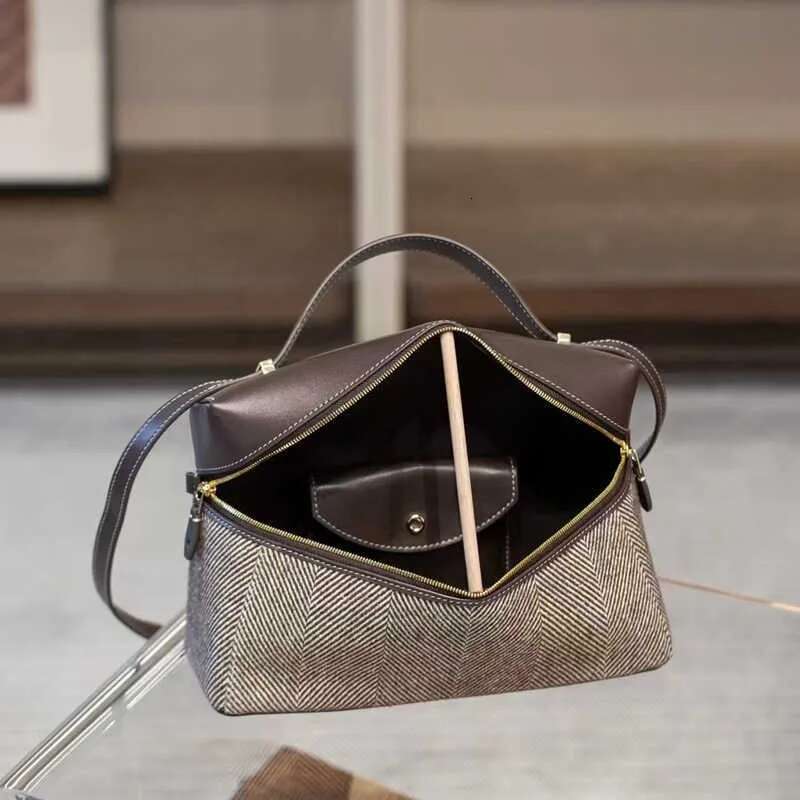Fashion Women's Canvas Splicing Oblique Backpack Herringbone Pattern Purse Detachable Shoulder Strap Crossbody Bag