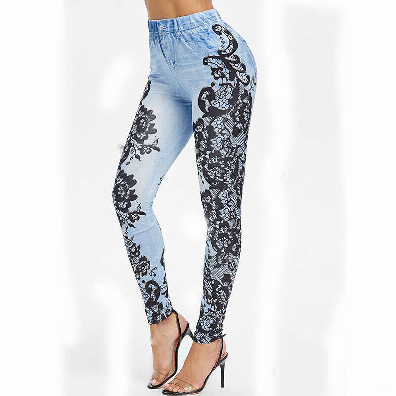 Women Yoga Pants New Women S Digital Printed Sports Yoga Pants Imitating Denim YJ