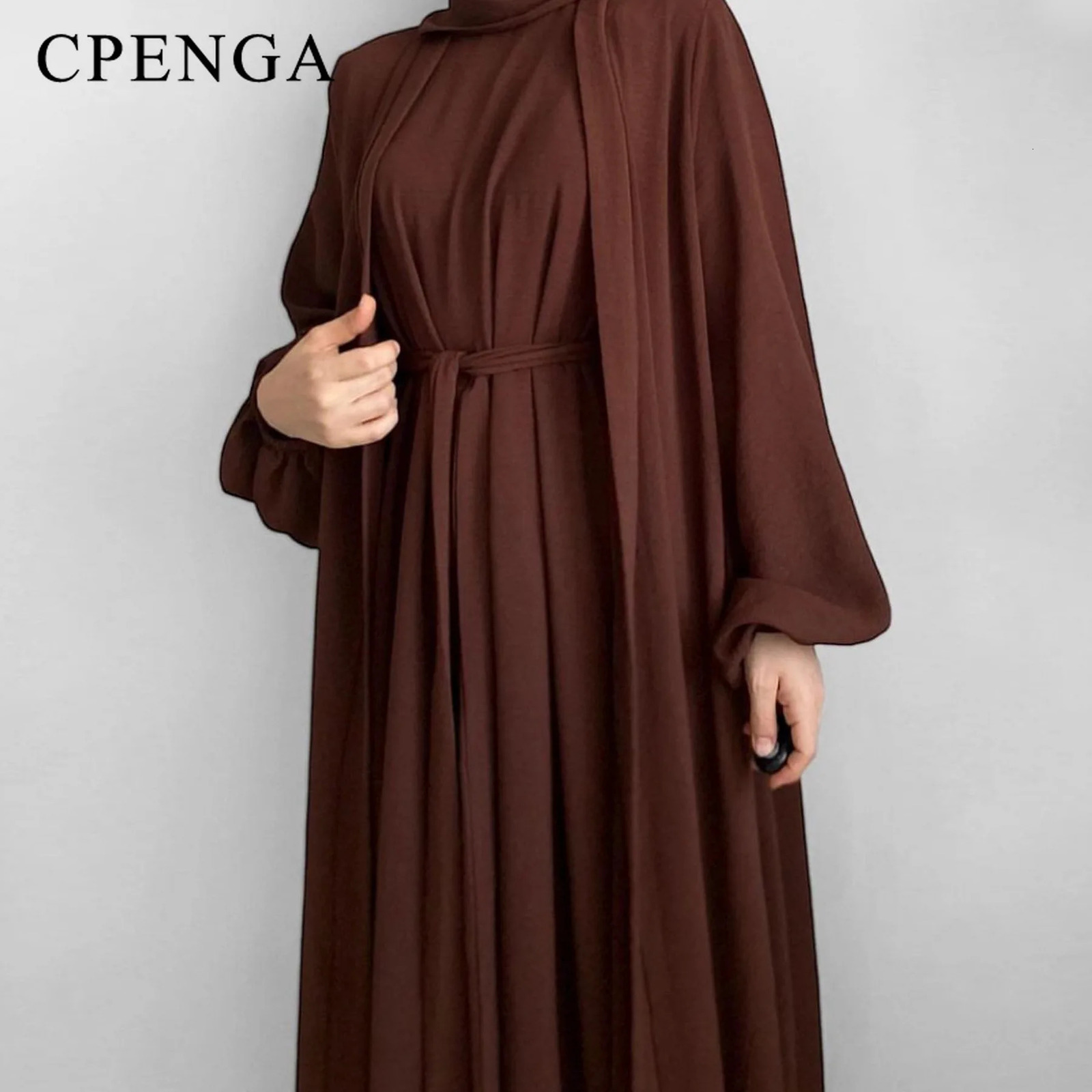Muslim Set Womens Ramadan Prayer Dress Humility Eid al Fitr Dubai Abaya Islamic Clothing Elegant Party 250326