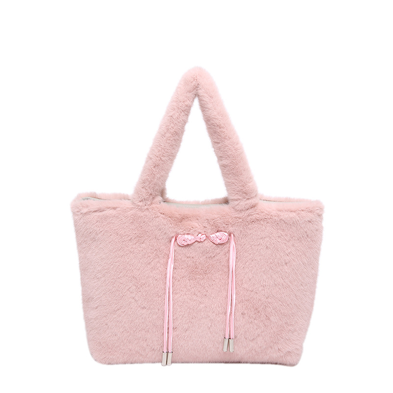 free shipping new tote Bag Plush File bag Ladies literary square hand held on one shoulder