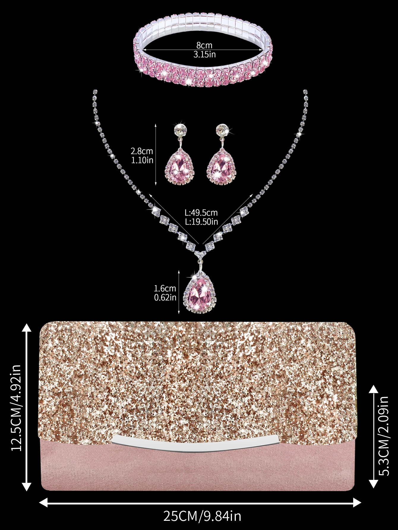 Gorgeous and elegant Rhinestone decorated womens business clutch bag fashionable romantic party banquet night exquisite charming bridal wedding eq 250