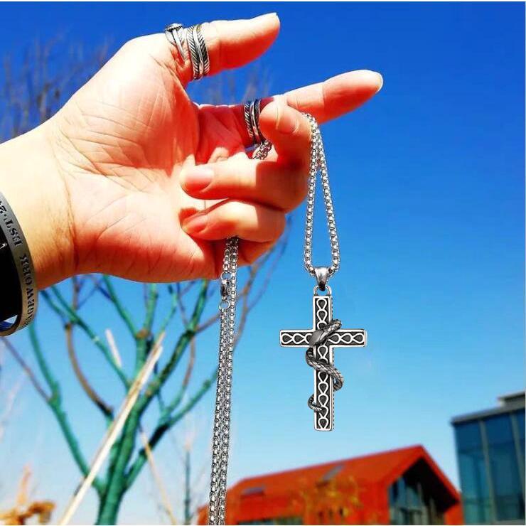 Hip Hop Cross Necklace - Trendy Male Personality Pendant