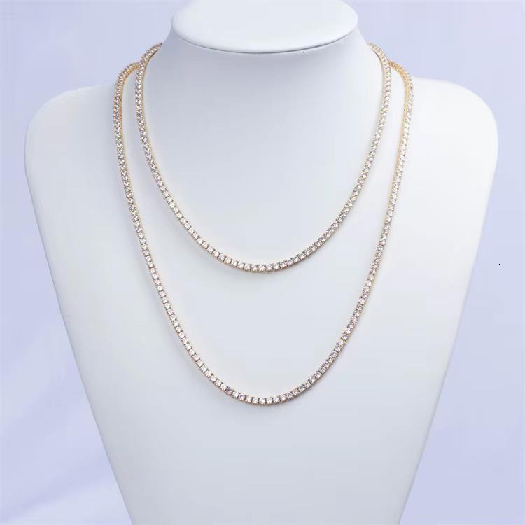 Goldleaf Jewelry Necklace Vvs Pendants High End Sterg Sier Custom Moissanite Tennis Chain