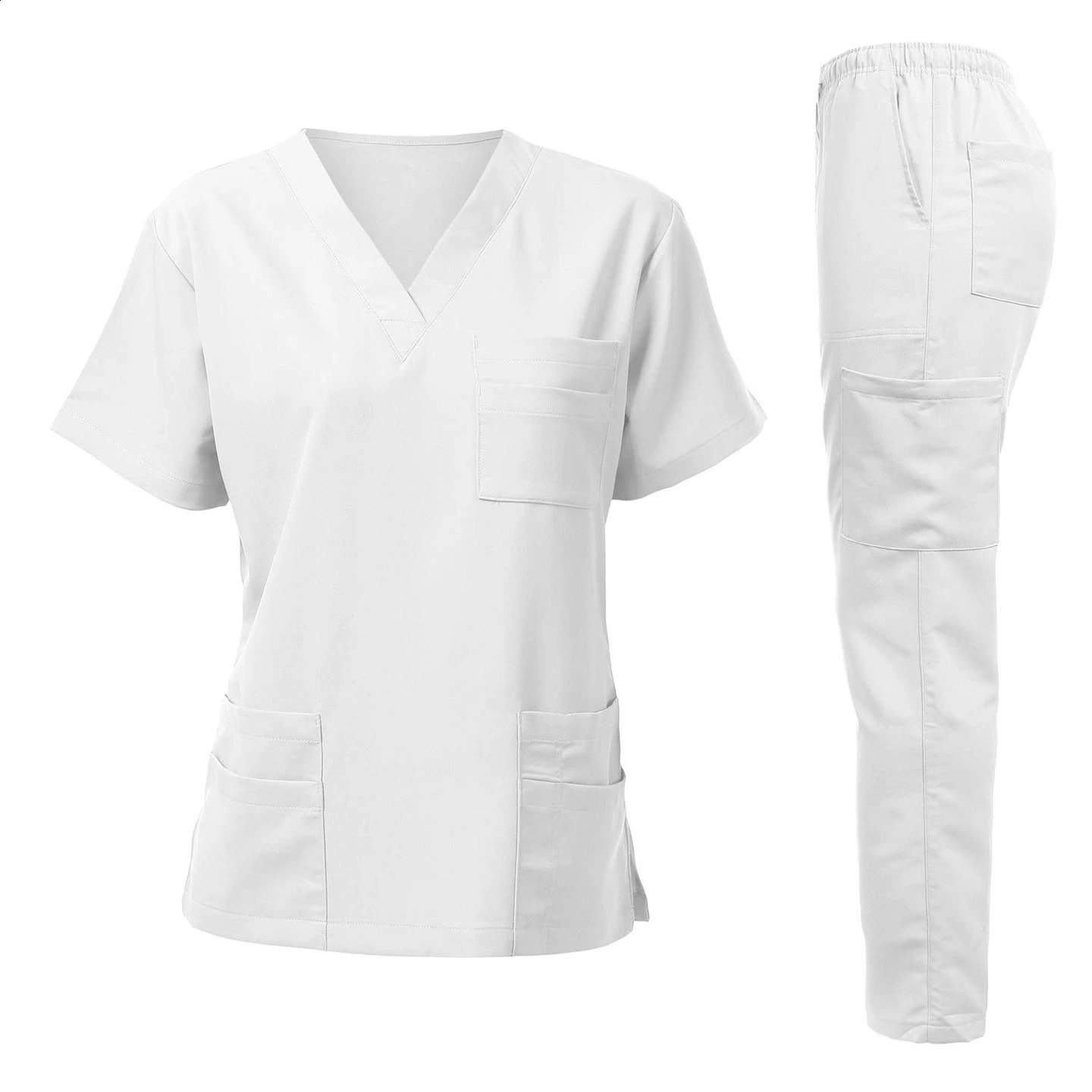 Wrinkle resistant washable soft fabric care washer hospital uniform top female jogging set nurse 250326