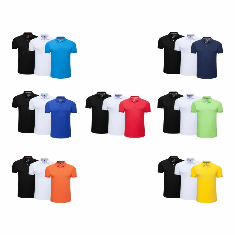Polo 3piece set short sleeved casual solid color fashionable summer mens rotating top workwear breathable and comfortable 250327