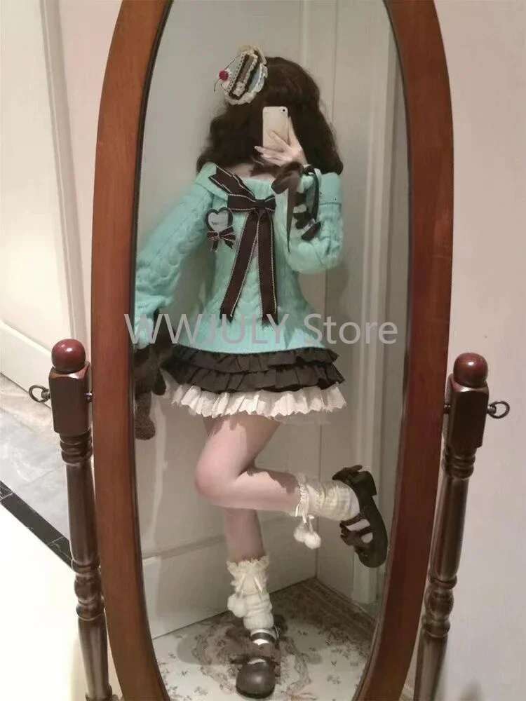 Autumn Winter Sweet Sexy Off Shoulder Knitted Sweater Y2k E-Girls Slim Fit Jumpers Casual Long Sleeve Korean Fashion Pullovers