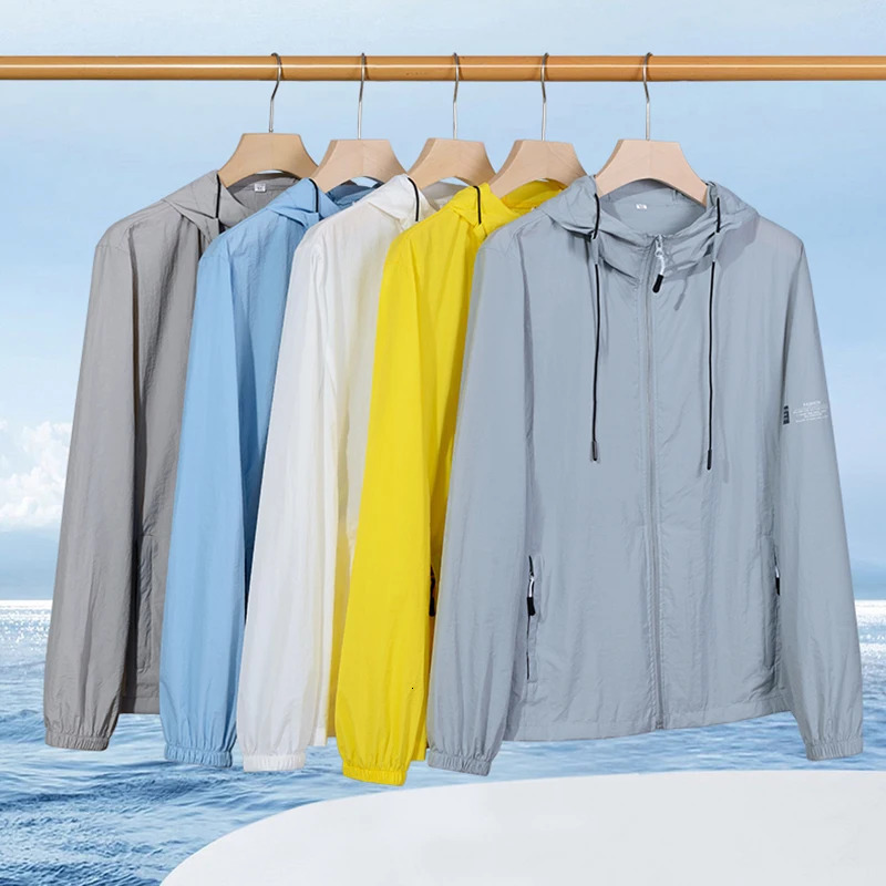 Summer hooded jacket mens and womens sun protection suit fishing hunting quick drying skin windproof machine 250327