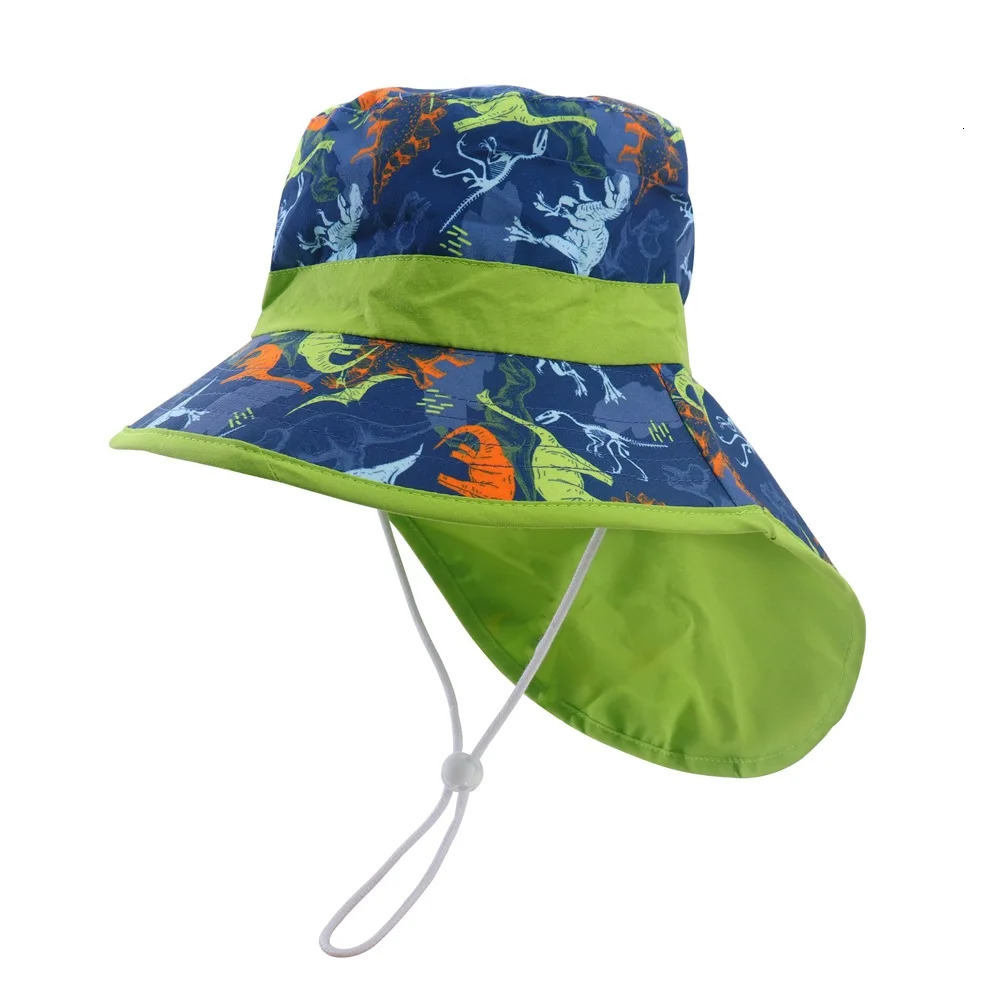 Panama Summer bucket Hat for Boys Girls Cartoon Childrens Beach Shawl Hat Kids Wide Brim UV Protection Outdoor Sun Cap 250326