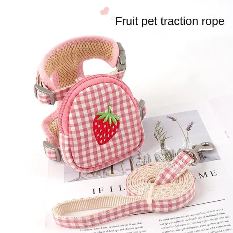 Cat Harness with Backpack Prevent Break Free Breathable Chest Strap Pet Traction Rope Set Teddy Mini Dog Walking Pet Supplies 250326